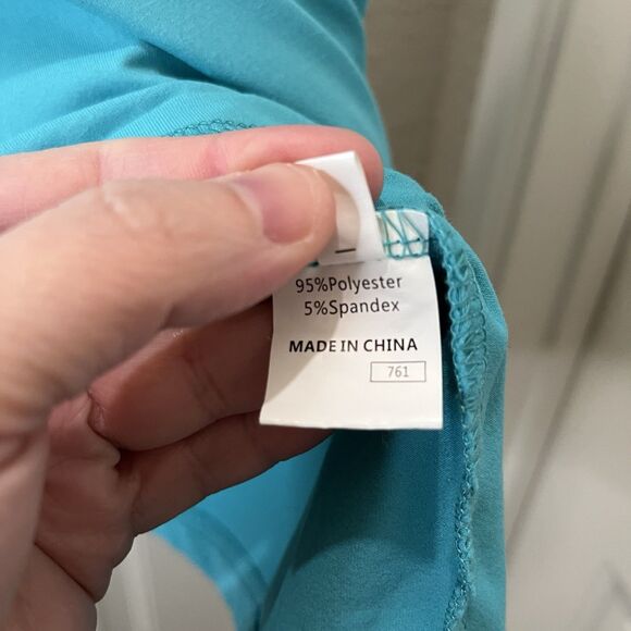 Womens Teal Blue Crochet Sleeve Boho Top Blouse Size L - Picture 4 of 7